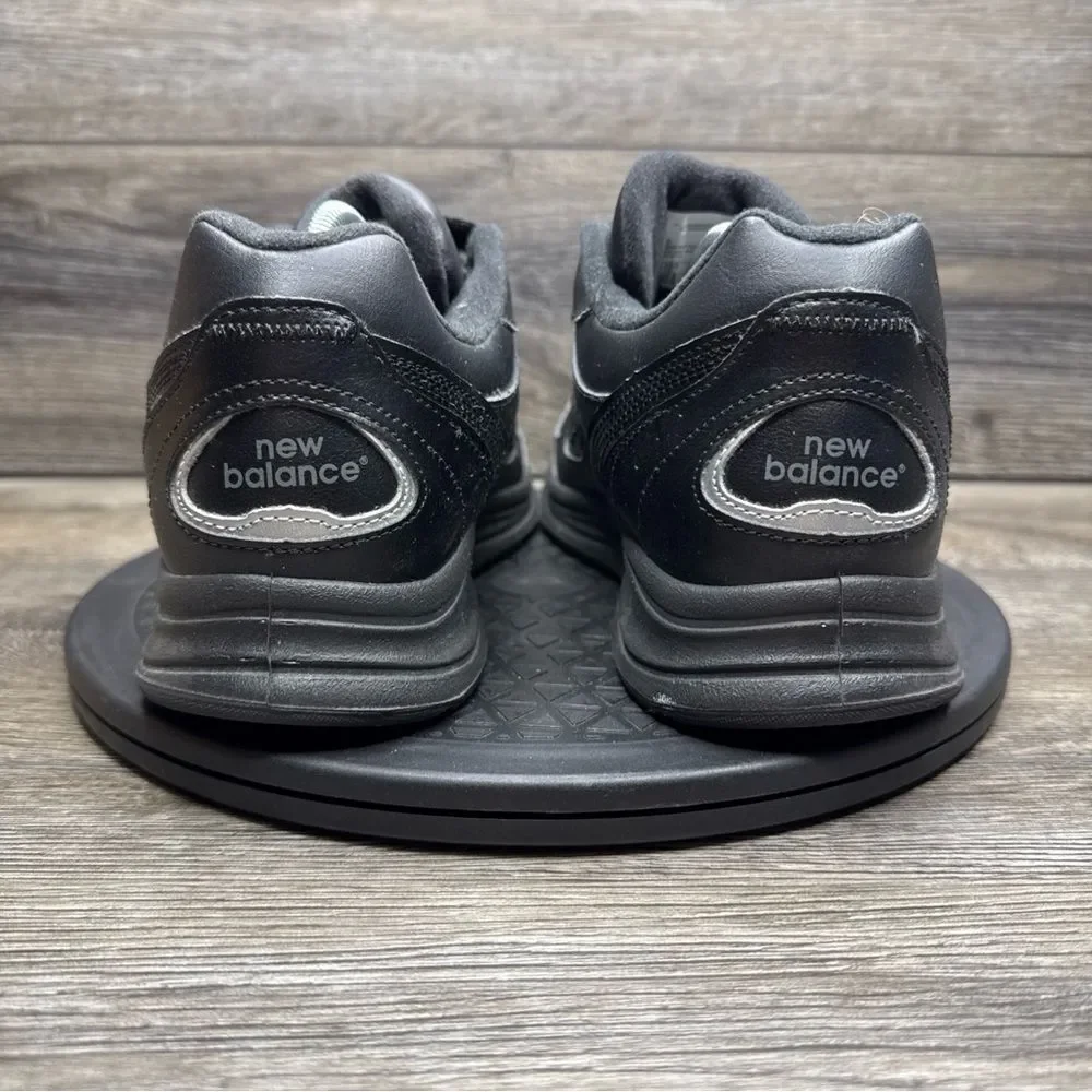 New Balance 577 Dual Strap Leather Walking Shoe Men 10.5 D Black MW577VK